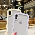 thumbnail image 2 of Compatible with iPhone Xs Max Cute Kawaii Curly Wave Frame Shape Soft Silicone Shockproof Protective Phone Case Cover for Women Girls White, 2 of 14