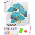 thumbnail image 3 of Kits de punto de cruz, kits de inicio de bordado para relajación, principiantes DIY 11CT 3 hilos - Hojas de Ginkgo Liloba, patrón preimpreso fácil de coser para decoración del hogar (impreso), 3 of 5