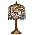 thumbnail image 1 of Bieye L10007 10-inches Wisteria Tiffany Style Stained Glass Table Lamp with 100% Brass Base, 19-inch in Height, 1 of 1