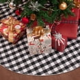 thumbnail image 4 of Famyfamy 54 Inches Christmas Tree Skirt Black and White Plaid Buffalo Check Double Layers Handicraft Xmas Decoration, 4 of 8