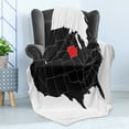thumbnail image 4 of Iowa State Soft Flannel Fleece Throw Blanket, North America Map Showing the Iowa State Simple Cartography Design, Cozy Plush for Indoor and Outdoor Use, 60" x 80", Black Vermilion White, by Ambesonne, 4 of 5