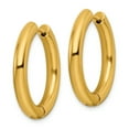 thumbnail image 3 of Primal Steel Stainless Steel Polished Yellow IP-plated 4mm Hinged Hoop Earrings, 3 of 7