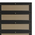 thumbnail image 4 of Castle Place Rattan 5 Drawers Wooden Dresser, Black, 4 of 8
