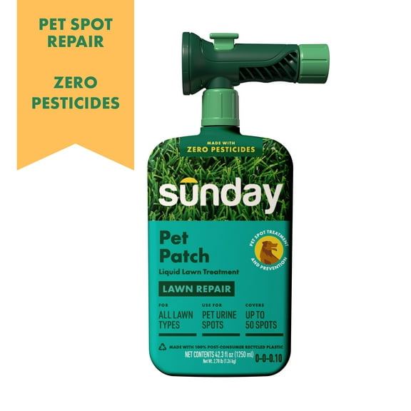 Sunday Pet Patch Ready-to-Spray Lawn Repair for Pet Spots, 42.3 oz, 0-0-0.10,  2500-Sq ft