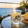 thumbnail image 5 of SLYNSHome Clear Crystal Tumbler With Blue Gold Octopus Design, Themed Drinking Glass For Whiskey And Cocktail, Decorative Glassware Gift, 5 of 7