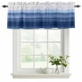 thumbnail image 2 of Navy Blue Ombre Valances for Windows, Decorative Rod Pocket Window Valance Curtains, Farmhouse Modern Gradient Short Curtain Drapes for Kitchen/Bathroom/Living Room, 2 Panels, 42" W x 12" L, 2 of 8