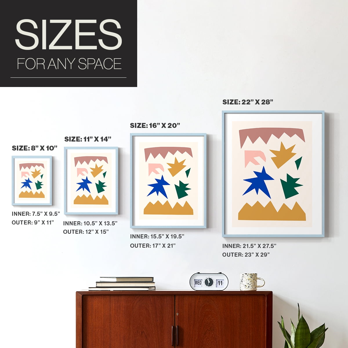 Matisse CDLXVIII in Blue Solid Wood Framed Print No Nail Hanging