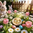 thumbnail image 4 of El Huevo De Pascua 4 mini nidos artificiales con huevos moteados, decoraciones de Pascua para centros de mesa y búsquedas de huevos. Rkxzt, 4 of 9
