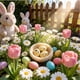 thumbnail image 4 of Decoraciones de Pascua, adornos de Pascua, regalos de Pascua, mini nidos falsos con huevos moteados, huevos de Pascua pintados con cáscara de huevo., 4 of 9