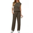 thumbnail image 3 of PINKSIR 2 Piece Sets for Women Sleeveless Lounge Sets Wide Leg Pants Matching Set Travel Vacation Outfits with Pockets, 3 of 9