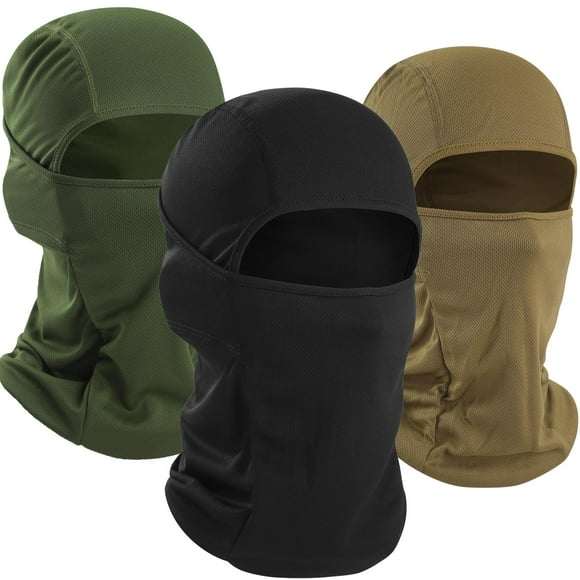 Máscara de esquí con pasamontañas WTACTFUL para hombre, 3 piezas, negro, verde y marrón
