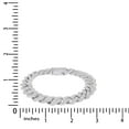 thumbnail image 4 of Round Cut Lab Created Moissanite Diamond 14MM Width Cuban Chain Bracelet In 14k White Gold Over Sterling Silver Jewelry For Men (G-H Color, VVS1 Clarity, 10.00 Ct) 8.5" Long, 4 of 5