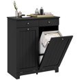 thumbnail image 1 of HOMCOM Tilt Out Laundry Hamper, Laundry Hamper Cabinet with Drawer, Black, 1 of 10