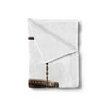 thumbnail image 2 of Coffee Soft Flannel Fleece Blanket, Old Rusty Cup Hanging Signboard on Chains Grungy Rough Looking Mug Caffeine Drink, Cozy Plush for Indoor and Outdoor Use, 50" x 60", Umber White, by Ambesonne, 2 of 5