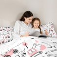 thumbnail image 4 of Castle Fairy Kids Cartoon Truck 7 Pieces Bedding Comforter Set,Kawaii Dinosaur Full Bedding Set Lightweight,Car Theme Fitted Sheet Flat Sheet,Ultra Soft Home Decor, 4 of 8