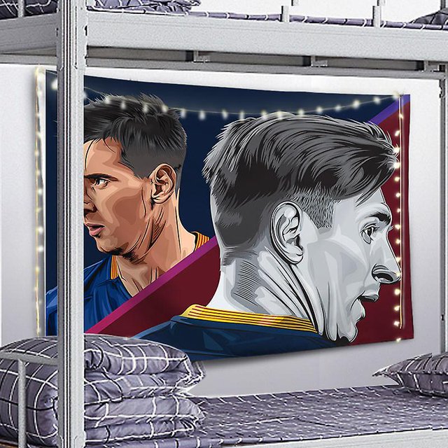 Messi Background Hanging Cloth Tapestry Football Boys Dormitory Room Renovation Layout Decoration
