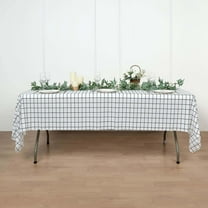 BalsaCircle 5 Black and White 54x108 in Rectangular Grid Plastic Table Covers
