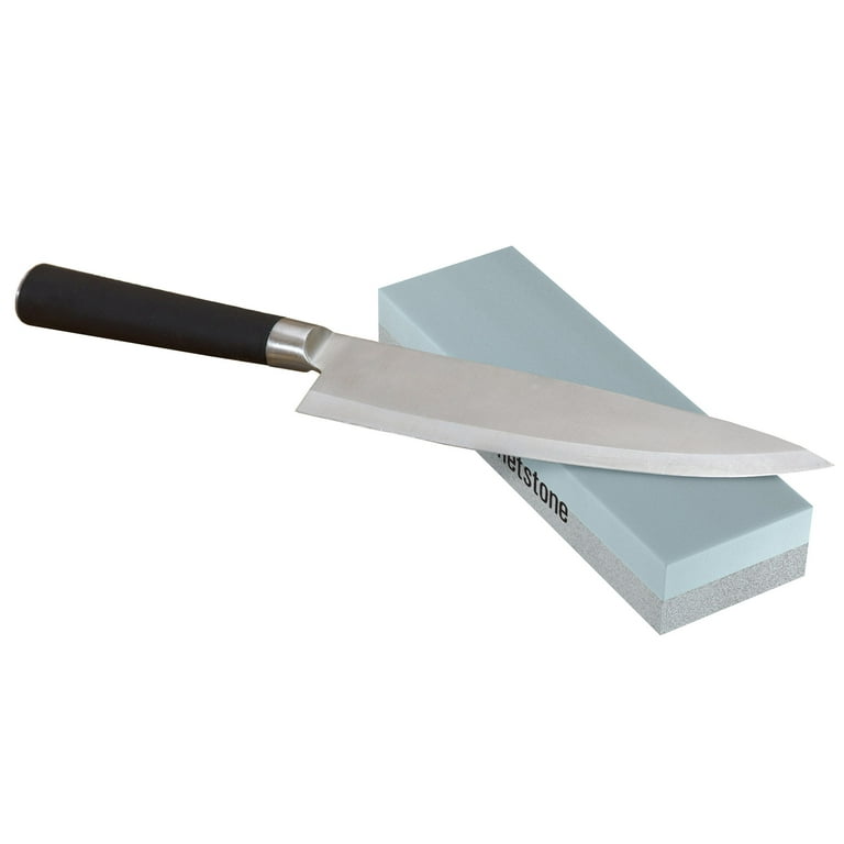 Restaurantware Sensei Whetstone Knife Sharpening Set - 400/1000, Silicone Holder - 1 Count Box