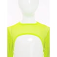 thumbnail image 4 of Eandarui Kids Girls Fishnet Crop Top Long Sleeve Hollow Out Mesh Shirt Hip Hop Jazz Street Dance Top Fluorescent Green 14, 4 of 7