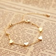 thumbnail image 6 of Ayyufe Gold Jewelry Bracelet Adjustable Simple Gold-toned Love Heart Chain Bracelet for Party, 6 of 7
