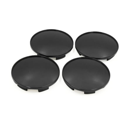 Auto Hub - 4 Pcs Black 6 Clips 68mm Dia. Wheel Tyre Tire Center Hub Covers Caps for Auto Car