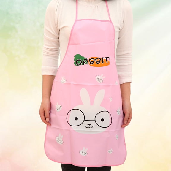 Toddmomy Waterproof Oil Proof Kitchen Aprons 1Pcs In Pink For Adults And Women