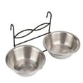 thumbnail image 4 of PLATOS DOBLES PARROS, CUENCOS DE ALIMENTACIÓN, DE ACERO INOXIDABLE, ATRESLIZANTES, A PRUEBA DE DERRAMES, PARA COLGAR, ALIMENTOR DE AGUA CON GANCHO, ADECUADO PARA GATOS,, 4 of 7