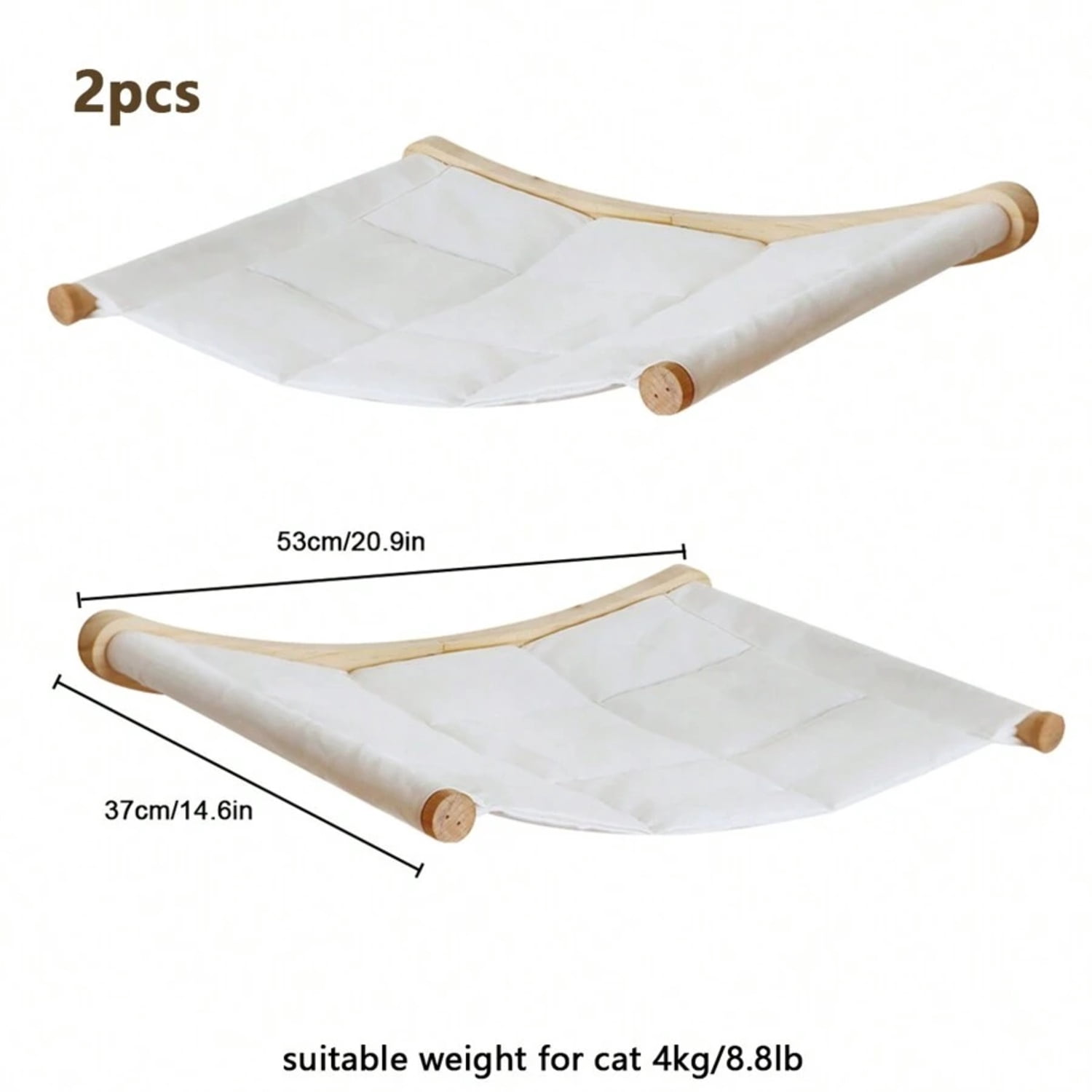 2pcs Wooden Cat Hammocks And Perches, Stable Cat Wall Shelf For Playing