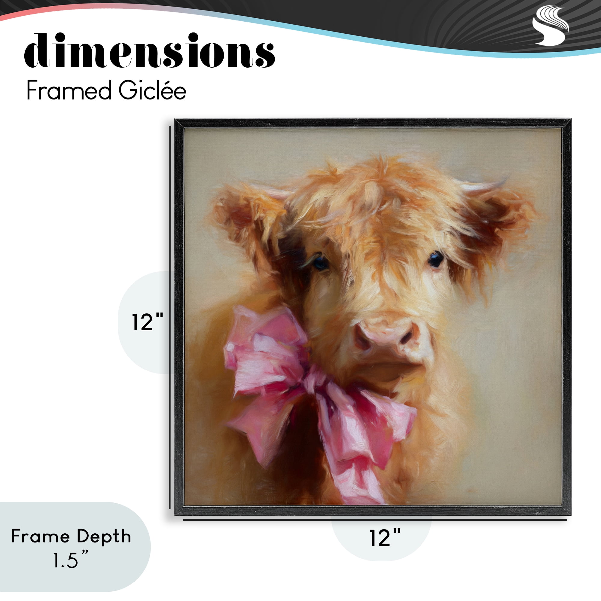 Stupell Industries Little Highland Sweetheart Black Framed Giclee Art, design by Tina LeCour