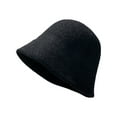thumbnail image 2 of Women Winter Wool Felt Bucket Hat Vintage Warm Felt Cloche Bowler Hat with Short Brim, 2 of 7