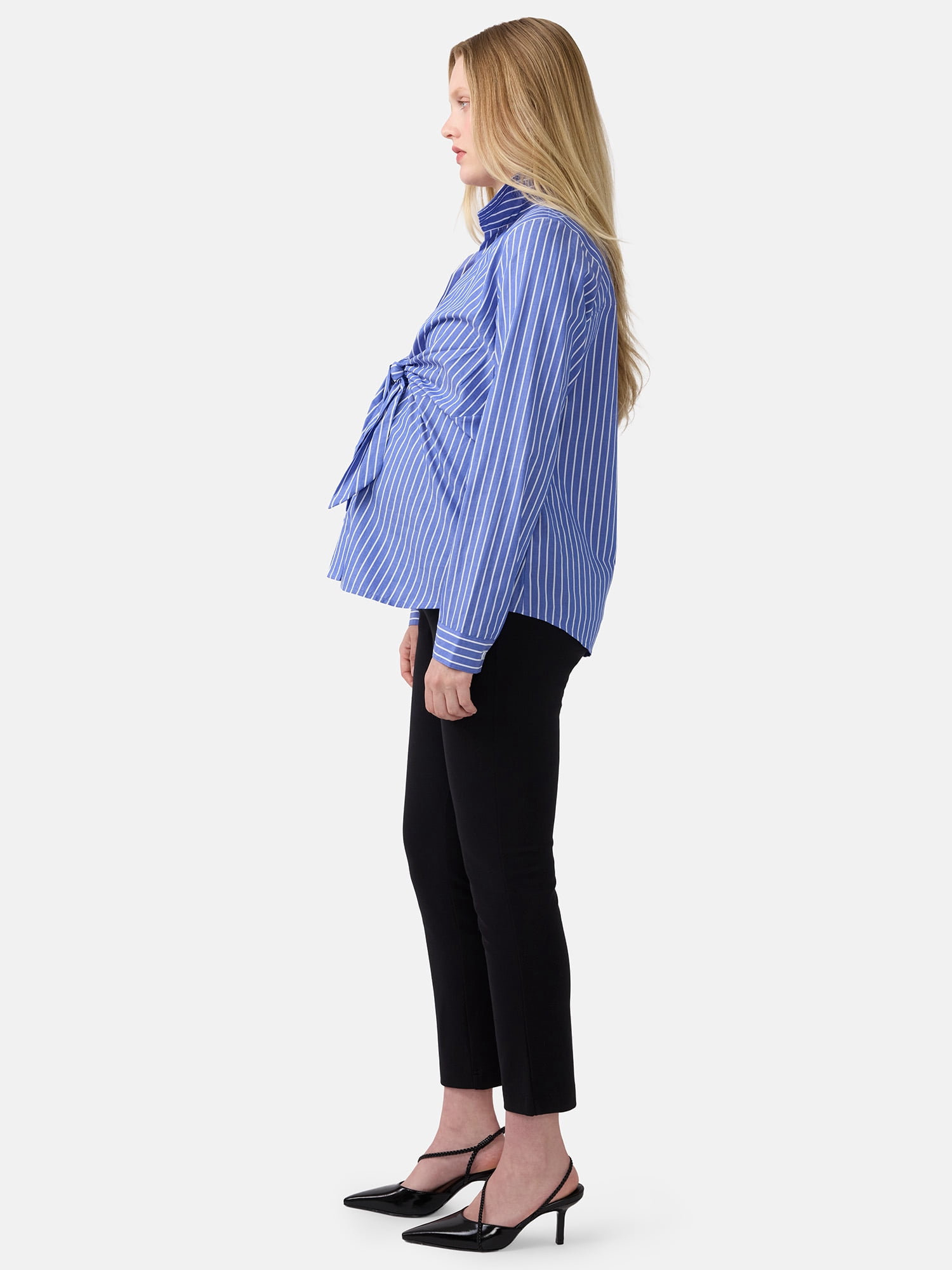 Ingrid & Isabel For Every Belly Women’s Maternity Tie Front Cotton Shirt, Sizes S-XXL