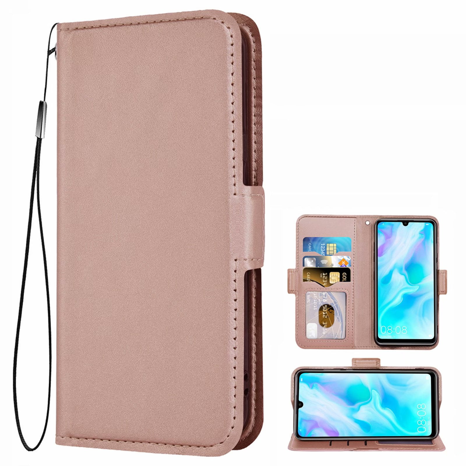 Huawei P30 Flip Case Cover for Huawei P30 Leather Kickstand Card Holders Extra-Durable Business Mobile Phone case with Free Waterproof-Bag 
