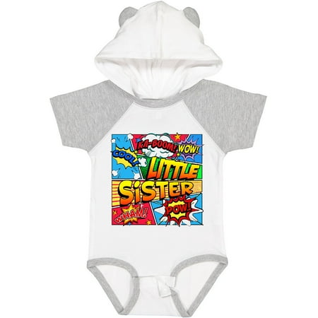 

Inktastic Little Sister Comic Book Gift Baby Girl Bodysuit