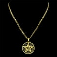 thumbnail image 2 of Witchcraft Pentagram Necklace 14K Yellow Gold Men's Jewish Hebrew Tetragrammaton Solomon Pendant Amulet Jewelry, 2 of 9