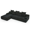 thumbnail image 5 of Cloud Couch Sectional, 110" L-Shaped Modular Sofa for Living Room, Boneless Upholstered Couch with Free Combination, Melange Velvet, Black - Easy Assembly, 5 of 10