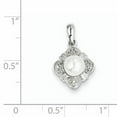 thumbnail image 2 of Beautiful Sterling Silver Rhodium FW Cultured Pearl & Diamond Pendant, 2 of 2