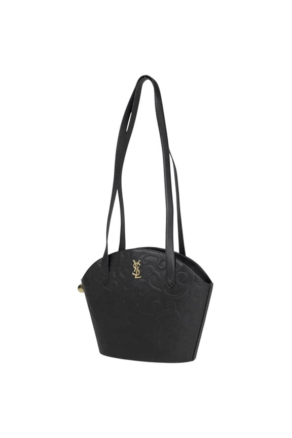 Pre-Owned Yves Saint Laurent logo tote bag, shoulder YSL leather black, women's (Fair)
