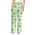 thumbnail image 3 of Disketp Green Avocado Print Women'S Comfy Pajama Pants Casual Drawstring Palazzo Lounge Wide Leg Pants, 3 of 9