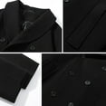 thumbnail image 5 of successthop Mens Casual Trench Coat Notched Lapel with Pockets Single Breasted Outwear Belted Solid Stylish Coats Black, 5 of 6
