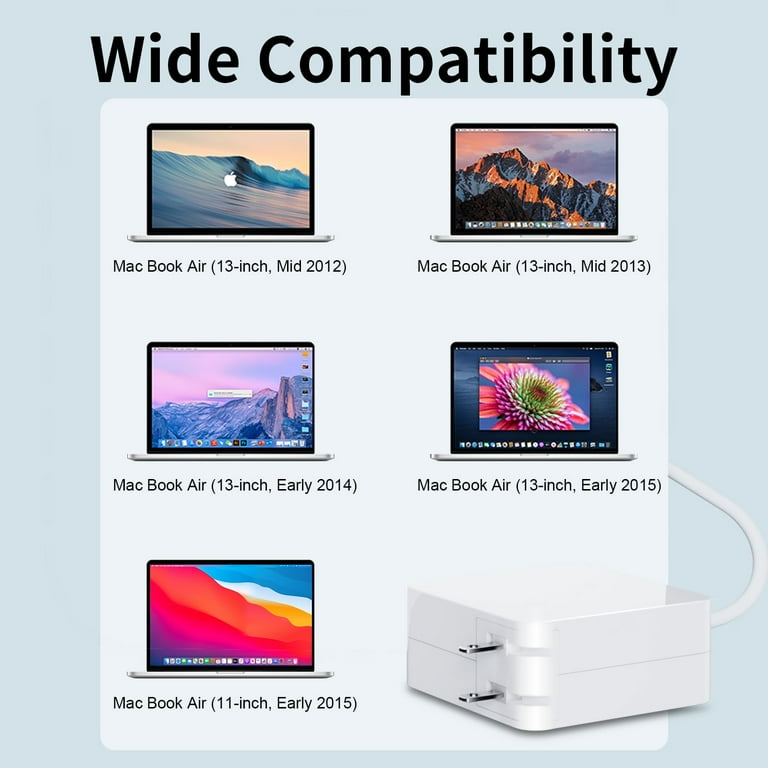 Salf A1425 A1435 A1502 MacBook Pro Charger,60W T-Tip Power Adapter