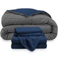 thumbnail image 2 of Bare Home Microfiber 4-Piece Dark Blue/Gray Comforter, Dark Blue Sheet Set Reversible Bed in a Bag, Twin, 2 of 6
