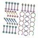 thumbnail image 5 of 40Pcs 16G Pendientes de Cautivas Septum Anillos Labio Ceja Lengua Tragus Pendiente (Multicolor) 6mm, 5 of 5