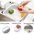 thumbnail image 3 of KISRAIS Collapsible Dish Basin with Drain Plug, 9L 2.4 Gallon Portable Wash Basin Dishpan Space Saving Dish Washing Tub Foldable Sink Tub Kitchen Storage Tray Grey, 3 of 6