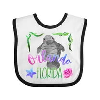 Inktastic Orlando Florida Cute Swimming Manatee Boys or Girls Baby Bib