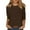 Brown, variant on TQWQT Casual Tops for Women 2024 Solid Color Basic Tees 3/4 Length Sleeve T-Shirt Comfy Loose Fit Pullover Shirt Spring Summer Blouse Royal Blue S