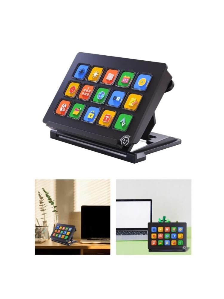 Customizable 15Key Ai Keyboard Stream Controller Deck For Live Broadcasting OBS Twitch YouTube For Content Creators