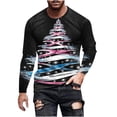 thumbnail image 3 of UVEASISHA Mens Christmas T Shirts Xmas Tree Printed Graphic Tees for Men Big and Tall Casual Hipster Tee Tops Slim Fit Long Sleeve Crewneck Pullover Black S, 3 of 6