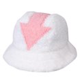 thumbnail image 1 of KAIYANG Cómodo gorro de pescador de felpa suave y esponjosa para hombres y mujeres (flecha rosa), 1 unidad, 1 of 4