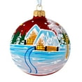 thumbnail image 3 of STP Goods Village at Dusk Christmas Ball Ornament Set of 3 in Gift Box 3.5" (9 cm) Hand-Painted Christmas Tree Ornaments Collectible Christmas Tree Hanging Decorations, Red Blue, 3 of 6