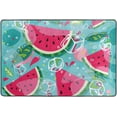 thumbnail image 4 of SKYSONIC 36x24in Summer Cartoon Watermelon Area Rug, Green Leafs Ice Cube Floor Carpet for Indoor Living Dining Room Bedroom, 4 of 7